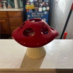 PartyLite Red and White Mushroom Ornament